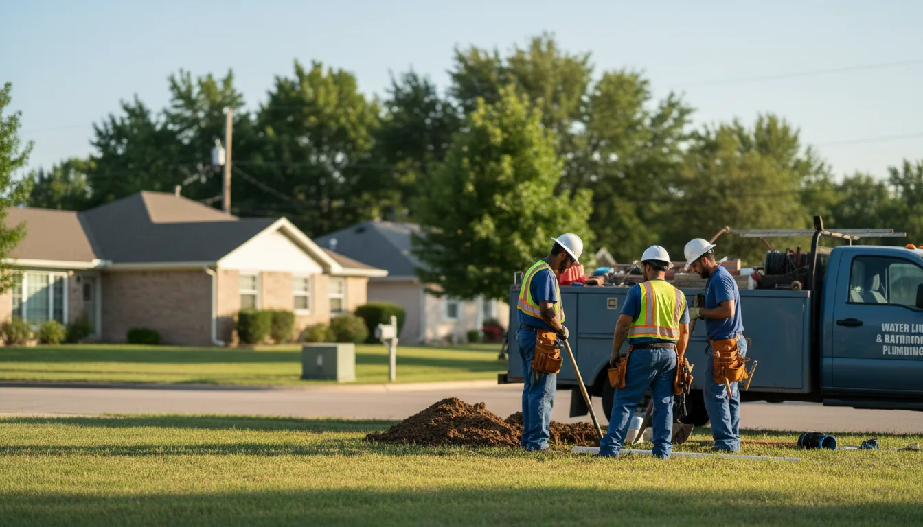Residential water line and bathroom plumbing service in Arlington, IL